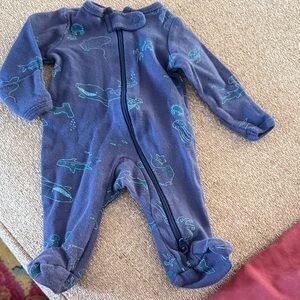 Navy Sea Life Footed One Piece